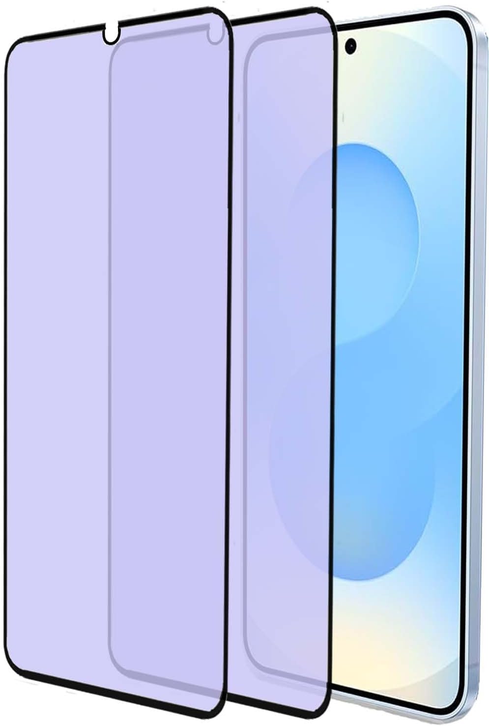 2 pack Anti Blue Light Tempered Glass Screen Protector for Samsung Galaxy S25. Eye Protection Tempered Glass Film,No Bubbles,9H, HD, Blue Light Blocking Film for Galaxy S25 6.2”