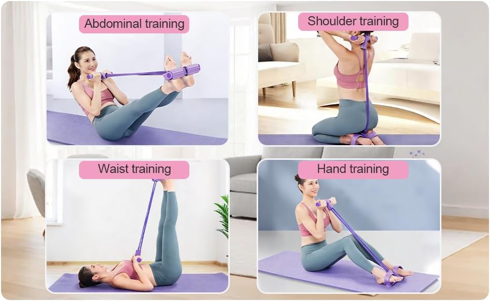 SZ Resistance Band Set – 2 Piece Figure 8 Resistance Band & Pedal Resistance Tubes for Full Body Workout, Arms, Back, Abs & Stretch Training