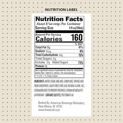 Finest Call Premium Juice Lime Sour Drink Mix, 1 Liter Bottle (33.8 Fl Oz), Pack of 3
