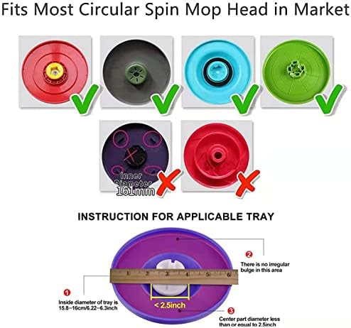 Mop Replacement Head for 360° Spin Magic Mop, Microfiber Spin Mop Refills, Round Shape Standard Universal Size (3 Pack)