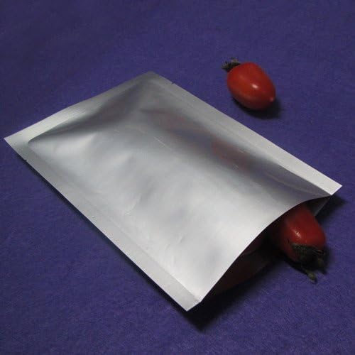100 Pack 2.36x3.54 inch Silver Mylar Bags Pure Aluminum Foil Flat Food Storage Bag 3.9 Mil Open Top Heat Seal Vacuum Pouch for Coffee Beans Candy