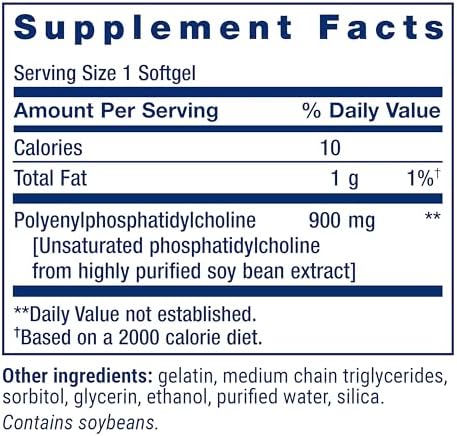 Life Extension HepatoPro, polyunsaturated phosphatidylcholine, 900 mg, Supports a Healthy Liver and detoxification, Protects Against oxidative Stress, Gluten-Free, Non-GMO, 60 softgels