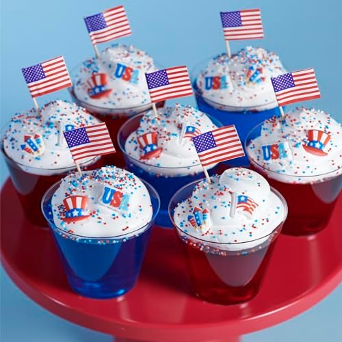 DECOPAC Red, White, And Blue Nonpareils | 30oz | Fancy Cake Sprinkles in Handheld Container, Edible Cake Decorations For July 4th, Independence Day, Celebration Cakes, Cupcakes, Cookies, and Donuts