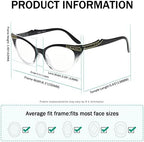 Eyekepper Cateyes Womens Reading Glasses (Black-Transparent, +2.00)