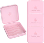 ARGOMAX [4-Pack Aligner Case with Vent Holes, Slim Portable Retainer Case for Clear Braces, Orthodontic Storage Box for Mouth Guard & Night Guard, Travel Dental Container - Pink
