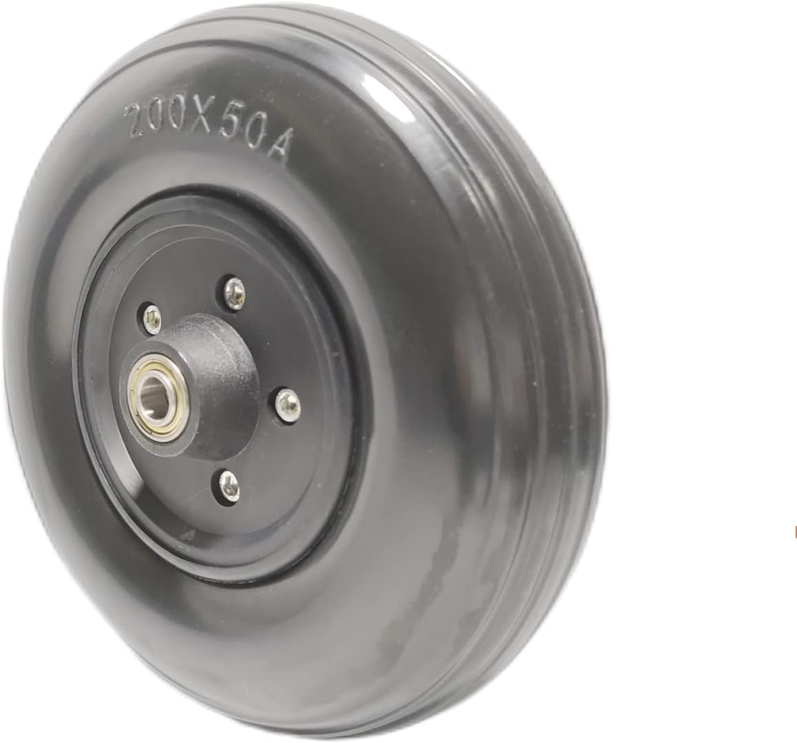 Wheelchair Caster Wheel with 7/16" Bearings & Urethane Tire(8"*2"), (200 * 50),Bariatric Heavy Duty Wheelchair Universal Caster, Front Wheel Replacement Parts,8" x 2" Solid Urethane tire(1EA,Black)