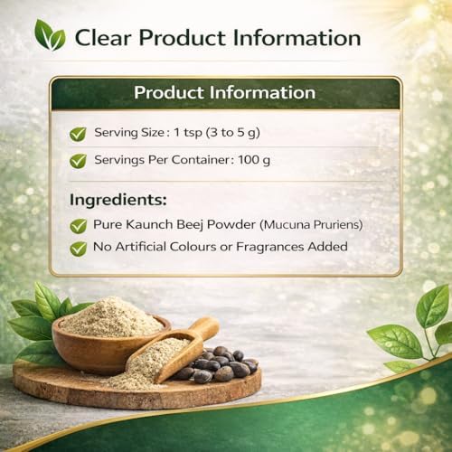 Kaunch Beej Powder – Natural Ayurvedic Herb for Daily Wellness | 100% Pure & Vegan 100g Each(Pack of 3)
