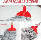 Baluue Detachable Mop Head Clamp Replacement Clip for Mop Handle Part Secure Head Holder Easy Removal and Cleaning 6.88X5.31X1.57In
