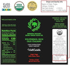 WellEatable High +1,200 mg/kg Polyphenol Rich Olive Oil, Award-Winning Early Harvest, Organic Extra Virgin Olive Oil from Italy, Lab Tested, Cold Extracted for Drinking and Finishing, 16.9 fl oz