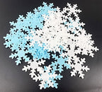 48pcs White Edible Cupcake Christmas White Blue Snowflakes Cake Toppers Decoration for Winter Frozen Theme Party decorating