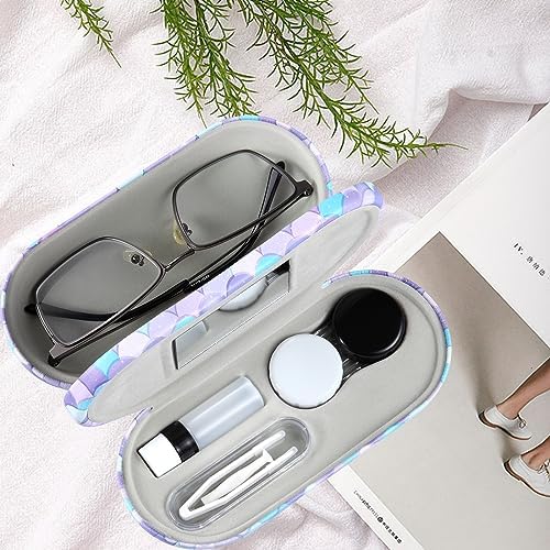 MUDOR 2 in 1 Contact Lens Case, Double Sided Contact Lens Travel Kit Includes Remover Tool with Tweezers,Dual Use Design for Contact Lens case and Glasses case (Scale)