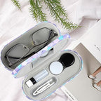 MUDOR 2 in 1 Contact Lens Case, Double Sided Contact Lens Travel Kit Includes Remover Tool with Tweezers,Dual Use Design for Contact Lens case and Glasses case (Scale)