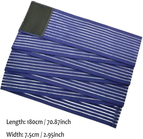 Extra Long Elastic Knee Wrap Compression Bandage Brace Support for Legs, Plantar Fasciitis, Stabilising Ligaments, Joint Pain, Squat, Basketball, Running, Tennis, Soccer, Football, Volleyball (Navy Blue)