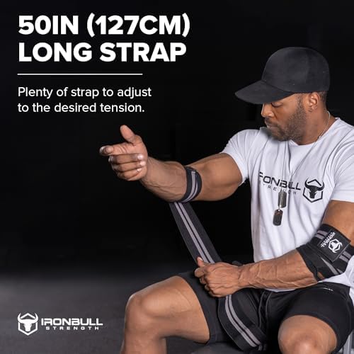 Elbow Wraps for Weightlifting (1 Pair) - 50" Elastic Elbow Braces for Weight Lifting - Elbow Support for Bench Press, Powerlifting, Fitness, & Gym Workout - Gym Elbow Straps Weightlifting - Elbow Compression Strap Brace