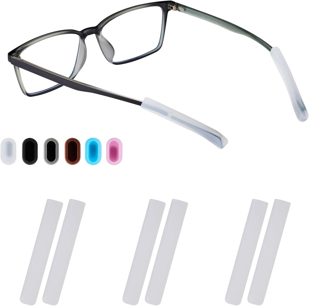 Glasses Ear Cushion, Non Slip Soft Silicone Eyeglass Ear Cushions, Anti-Slip Comfort Eyeglasses Temple Tips Sleeve Retainer