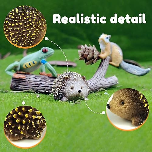 16 PCS Forest Animals Figures, Woodland Creatures Figurines, Miniature Toys Cake/Cupcake Topper Birthday Gift for Kids, Woodland Baby Shower Decorations