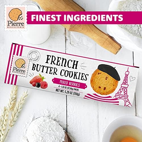 Pierre Biscuiterie French Butter Cookies with Mixed Berries 5.29 Ounce Box (Pack of 1)