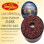 Jane Parker Fruitcake Dark Fruit Cake 3 Pound (48 Ounce) Ring in a Collectible Holiday Tin (Colors may vary) -Holiday Cake-Christmas Cake-The Best Fruitcake You Can Buy