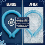 Neck Cooling Tube | Wearable Cooling Neck Wraps for Summer Heat I Hands Free Cold Pack | Reusable Cooler (Blue)