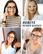 Hubeye 3 Pack Oprah Style Oversized Reading Glasses for Women Men Blue Light Blocking, Ladies Stylish Retro Square Large Computer Readers+1.0