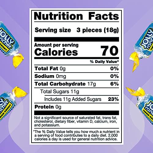 Jolly Rancer Blue Raspberry Hard Candy, Individually Wrapped, Bulk Candy Bag - 1 Pound (16 oz)
