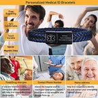 VNOX Blue Braided Leather Medical Symbol Caduceus with Magnetic Clasp Cuff Wristband Bracelet,6-8.3 Inches