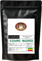 Ethiopian Sidamo Washed Green Coffee Beans – Unroasted Specialty Grade Heirloom Arabica | Clean, Floral, Fruity Flavor | Single Origin | High-Altitude Grown | Home Roasting | 5lb/80 Ounces Bag