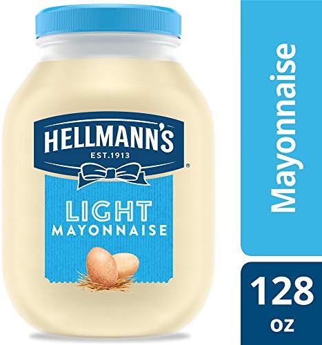 Hellmann's Light Mayonnaise Jar Condiment for Sandwiches, Salads, Mayo Made with 100% Cage Free Eggs, Gluten Free, 1 gallon (Pack of 1)