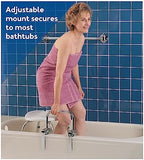Carex Bathtub Rail with Finish Bathtub Grab Bar Safety Bar for Seniors and Handicap for Assistance Getting in and Out of Tub, Easy to Install on Most Tubs, Chrome, 1 Count