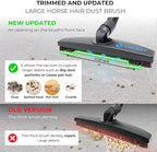 Upgraded Hardwood Floor Attachment with Horse Hair Soft Bristles & Flexible Brush Head for Vacuum Cleaners Using 1 ¼'' (1.25inch) (32mm) Accessories - Work on Low Carpet & Wood/Bare/Tile/Hard Floors