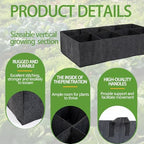 8 Grids Fabric Raised Garden Beds, 4x2x1ft Thickened 400G Square Fabric Grow Bags with Handles,Indoor Outdoor Fabric Plant Pots Planter for Vegetables, Herbs, Flowers