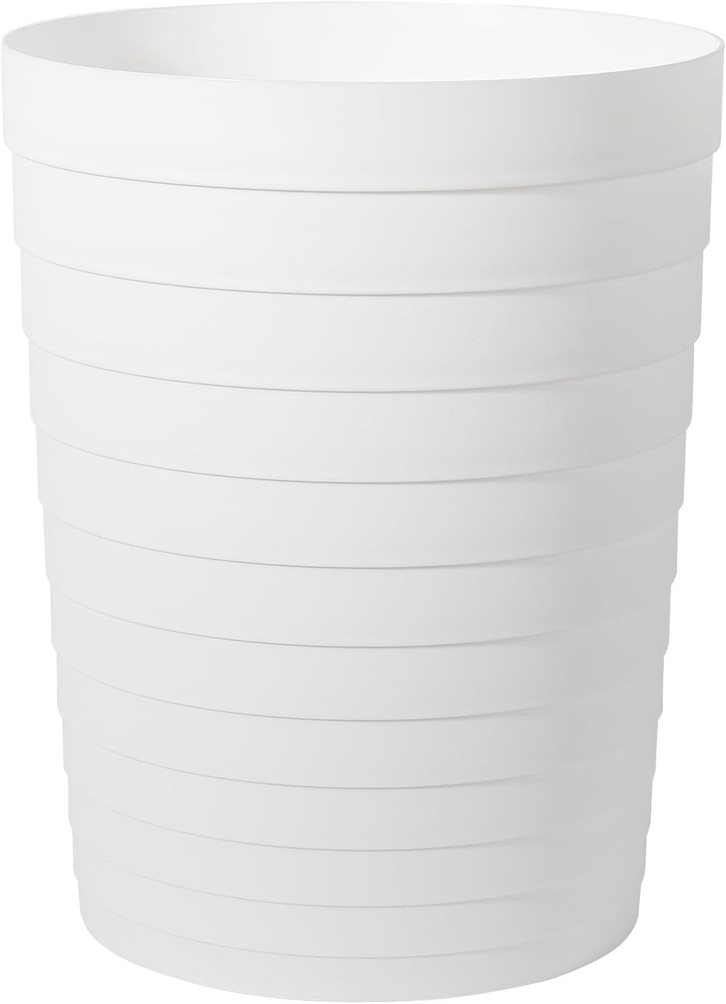 UUJOLY Small Bathroom Trash Can Wastebasket, Plastic Garbage Bin Container Basket for Bathrooms, Laundry Room, Kitchens, Offices, Kids Rooms, Dorms, White, 1.8 Gallon