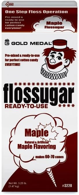 Cotton Candy Floss sugar Mix Flavors | Pack Of 4 | Lime, Maple, Orange and Pina Colada Flavors | 1/2 Gallon Cartons