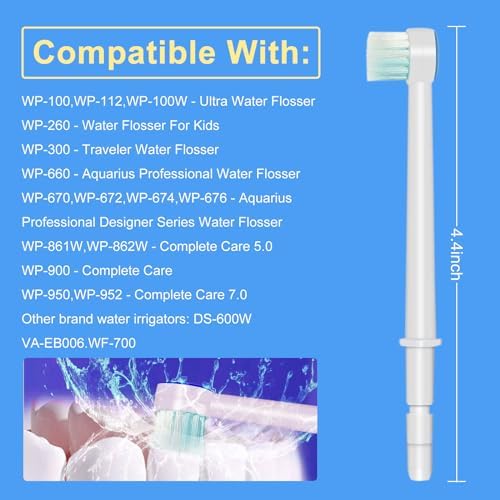 Replacement Tips for Waterpik Aquarius Water Flosser Waterpik Toothbrush Replacement Heads Toothbrush and Oral Irrigators (6 Brush Head Tips)