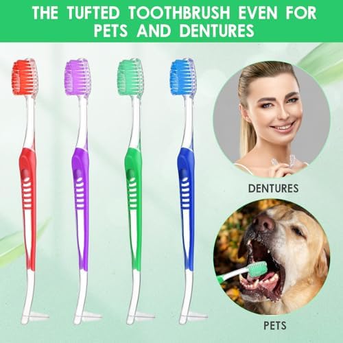 4 Pack Orthodontic Toothbrush for Braces Brushes for Teeth with Interproximal Head Double Ended Soft Bristles for Ortho Brace Teeth Cleaning