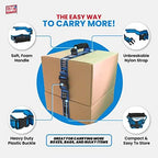 6' Carrying Strap with Handle | Adjustable Belt | Heavy Duty, Easy, Safe, Secure, Lifting, Moving, Carry Strap for Boxes, Groceries | Best Luggage Strap (Strap-A-Handle 6ft. Length, 40lb. Capacity)
