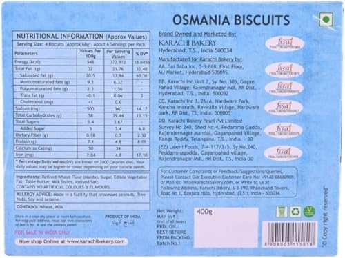 Karachi Bakery Osmania Biscuits, 400G