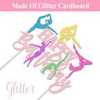 Gymmastics Birthday Party Cake Topper Gymnast Birthday Party Decorations Glitter Gymmastics Cake Topper for Sport Theme Party Baby Shower Supplies