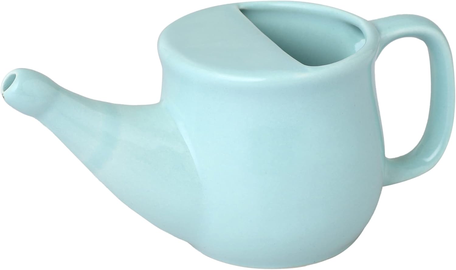 HealthGoodsIn Ceramic Neti Pot, Spill Proof with 5 Sachet Neti Salt, Microwave Safe, Holds 250 ML (8.4 FL Oz) (Mint Green)