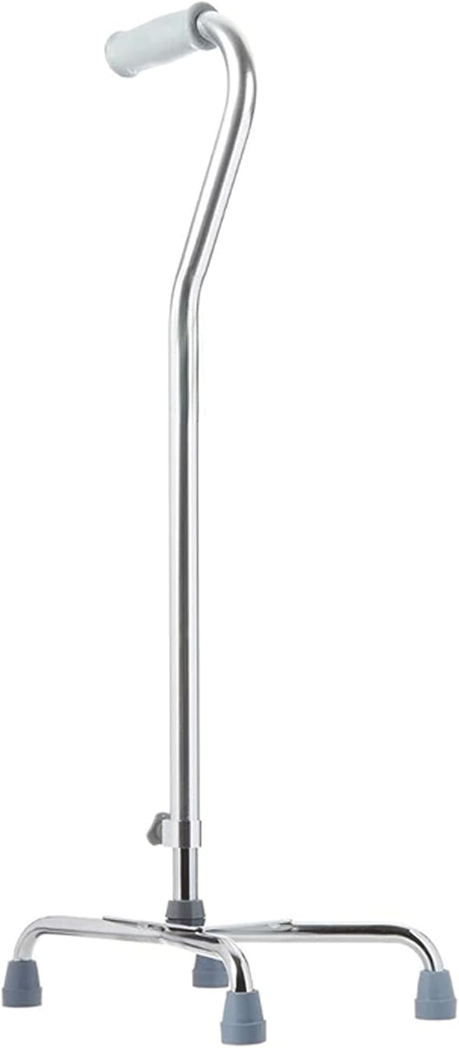 Days Quad Cane with Wide Base – Adjustable Walking Cane for Men & Women, Aluminum 4-Prong Walking Stick for Seniors with Slip-Resistant Rubber Tips, Lightweight & Self-Standing Mobility Aid