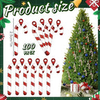 Chunful 100 Pcs Mini Christmas Candy Cane for Crafts Fake Plastic Candy Canes Charm for Jewelry Making 1 Inch Red and White Mini Christmas Tree Ornaments Xmas Table Scatters for Home Party Decor