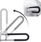 23.6 inch Foldable Handrail Grab Bars, Wall Mounted Toilet Safety Support for Handicap Elderly Seniors Disabled, Shower Bathroom Accessories…