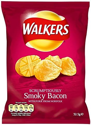 Walkers Crisps - Smoky Bacon (32.5g) - Pack of 2