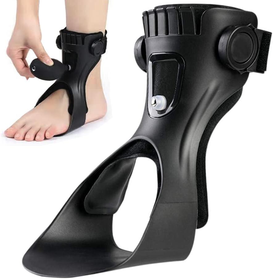 AFO Drop Foot Brace, Upgraded Medical Foot Up Ankle Foot Orthosis Support with Inflatable Airbag for Hemiplegia Stroke Shoes Walking Foot Stabilizer (Right, Small)