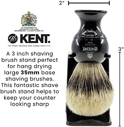 KENT VSB2 Large Black Plastic Shaving Brush Stand for Hang Drying your Shave Brush. Essential Part of Any Men's Shaving Kit, Extends Natural Bristle Brushs Life