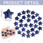 QINJIEJIE 20 PCS Blue Sodalite Star Crystals Healing Stones Mini Crystal Cute Polished Pocket Stone Thumb Star Gemstones Set Bulk Wholesale Reiki Energy Balancing Star Crystal Gifts for Women