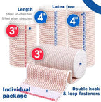 AZEN Premium 4 Pack Elastic Bandage Wrap (2x3, 2x4), Compression Wrap Bandage for Legs, Ankle, Knee, Tummy, Body, Lymphedema Wraps for Legs, Latex-Free