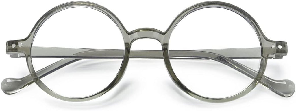 KOOSUFA Round Blue Light Blocking Reading Glasses for Women Men Retro TR90 Ultra-light Nerd Eyeglasses Readers Eyewear