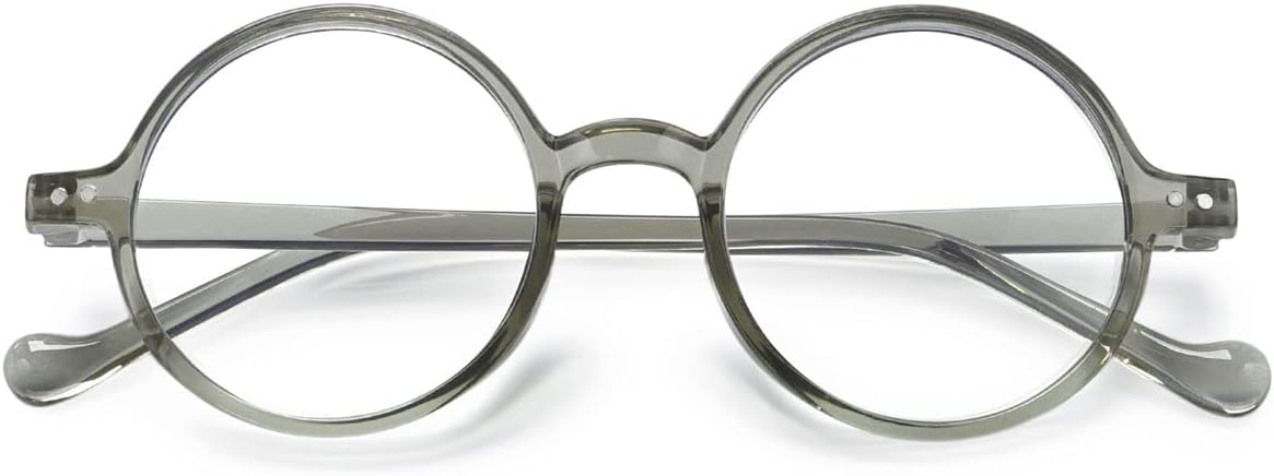 KOOSUFA Round Blue Light Blocking Reading Glasses for Women Men Retro TR90 Ultra-light Nerd Eyeglasses Readers Eyewear