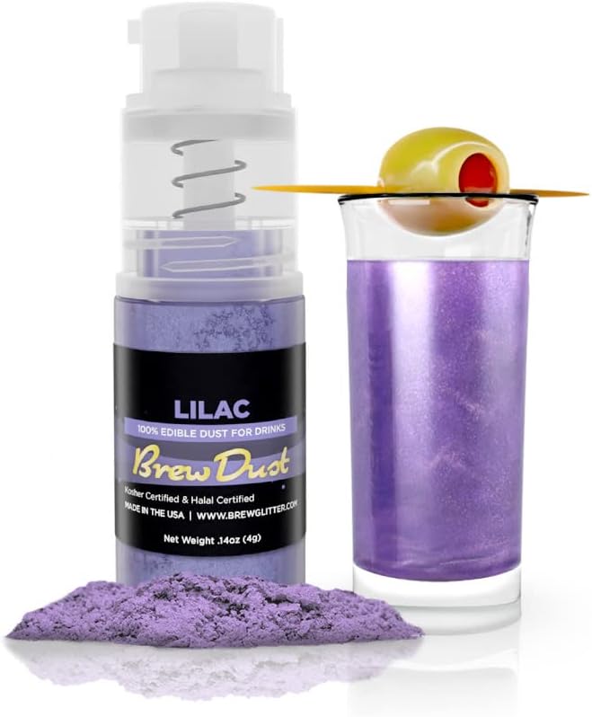 Brew Glitter – Lilac Purple Brew Dust (1x 4g Pump) Edible Glitter Powder for Cocktails & Beverages